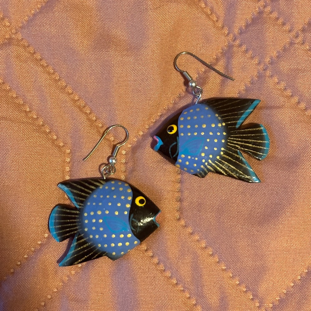 Vintage Fish Drop Earrings